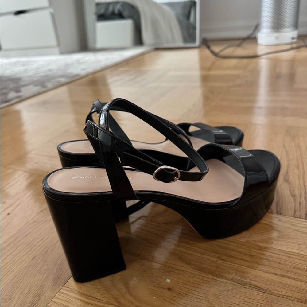 Stuart Weitzman Black Heels with Adjustable Ankle Strap